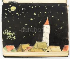 1925-1930 Fiatal lány emlékkönyve, bejegyzésekkel, rajzokkal