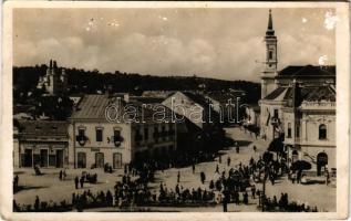 1940 Zilah, Zalau; bevonulás, Éder üzlete / entry of the Hungarian troops, shop + "1940 Zilah visszatért" So. Stpl (EK)