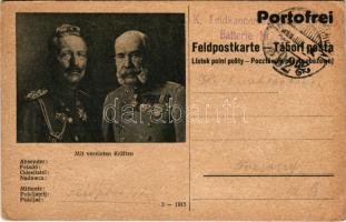 1916 Ferenc József és II. Vilmos császár tábori posta / Franz Joseph and Wilhelm II. Viribus Unitis Feldpostkarte (EB)