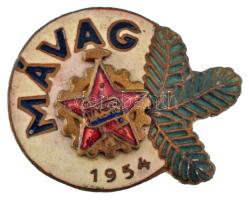 ~1960. "Vasas MÁVAG" zománcozott bronz természetjáró turista jelvény T:XF,VF zománchiba