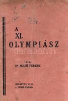 Mező Ferenc:  A berlini olympia. Budapest, 1937. A szerző kiadása (Chromo Magyar Általános Papíripar Rt.) [24] p. Egyetlen kiadás. Mező Ferenc (1885-1961) pedagógus, sporttörténész, görög-latin szakos óraadó tanárként számos tanítványát indította el sport pályafutásán. Olimpiatörténeti monográfiájával az 1928-as olimpiai játékok aranyérmét nyerte el, szellemi kategóriában. 1937. évi olimpiai összefoglalója az általános bevezető után táblázatos formában közli az elmúlt olimpiász magyar és külföldi eredményeit. Az első borító rektóján és verzóján kézi számolás, a hátsó borítón régi tanulói jegyzet. Fűzve, enyhén sérült kiadói borítóban.