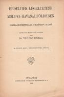Veress Endre: 
Erdélyiek legeltetése Moldva-Havasalföldében. (Gazdaságtörténelmi forrástanulmány.) ...