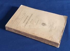 Szabó Dezső:  Küzdelmeink a nemzeti királyságért. 1505-1526. Budapest, 1917. Franklin-Társulat Magyar Irodalmi Intézet és Könyvnyomda. 226 + [2] p. Egyetlen kiadás. Szabó Dezső (1882-1966) történész, a Debreceni Egyetem tanára. Fő kutatási területe a késő középkori - döntően a Mohács előtti - Magyarország politika- és közigazgatás-története, de feldolgozta a középkori országgyűlések történetét is. Levéltári forrásokon is alapuló kötete a Magyarország birtoklásáért folytatott Habsburg-Jagelló vetélkedés politikai dimenzióit boncolja. Példányunk fűzése enyhén laza, néhány oldalon foltosság, az utolsó öt levélen kisebb hiány. Példányunk utolsó levelének fűzése megerősítve, hátsó borítója hiányzik. (A magyar nemzet önállóságáért és függetlenségéért vívott küzdelmek története. I. kötet.) Fűzve, sérült gerincű, hiányos kiadói borítóban.