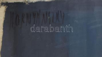 Hornyánszky Gyula (1924-1995): Színes formák. Olaj, vászon, jelezve balra fent, feltekerve, 64x88 cm