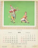 1972 Myanma Export Import Corporation (Mianmar / Burma) képes falinaptár, angol nyelvű, kissé foltos...