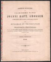 Vegyes kisnyomtatvány tétel, 3 db:  Munus Instituto Patro Reginae Dicatum Honoribus Unus Omnium Largitur Nomine Locupletissimus Omnium Prodgus In Splendorem Reipublicae In Popularium Commodum... Posonii,1799, Typis Iannis Michaelis Landerer de Füskút, 4 sztl. lev.;  Kucserik Sándor: Admodum reverendo ac clarissimi patri Joanni Bapt. Grosser clericorum regularium Scholarum Piarum per Hungariam et Transilvaniam praeposito provinciali ... ad diem nominis 1844.Budae, 7p.;  SANCTISSIMO T DOMINO T NOSTRO LEONI P. P. XIII. ... ERRARE* NESCIO 1882, 3 sztl. lev.;