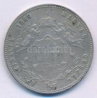 1869KB 1Ft Ag "Ferenc József / Angyalos címer" Körmöcbánya kapszulában T:XF-VF patina Hung...