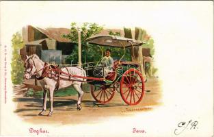 1904 Java, Dogkar / Indonesian folklore, horse-drawn carriage. G.C.T. van Dorp & Co. s: Van der Heyden