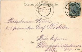 1904 Aigen im Mühlkreis, Marktplatz, H. A. Almesberger's Gasthof, Brau- & Gasthaus / market...