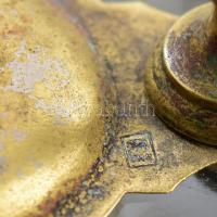 Asztali só és borstartó, fém, üveg. 13x10 cm