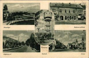 1941 Siófok, Rózsaliget, Víztorony, Balaton szálloda, Andrássy út, Fő tér