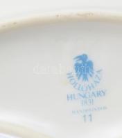 Hollóházi 12 darabos porcelán tétel, közte érdekesebb darabokkal