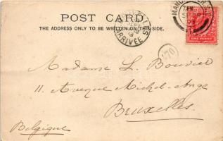 1903 London, Victoria Embankment and Cleopatra's Needle, "ALEXANDRA" steamship (tear)