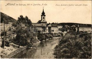 1922 Alland, Franz Bachner's Gasthof zum gold. Löwen / general view, inn (EK)