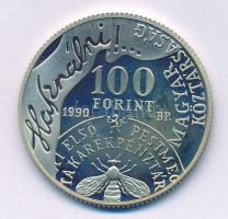 1990. 100Ft Cu-Ni-Zn "Fáy András / A Hazai Első Takarékpénztár 150. évfordulója" T:PP ujjl...