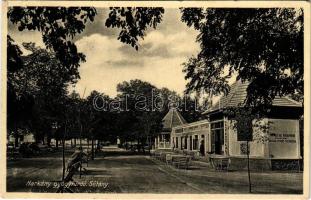 1934 Harkány-gyógyfürdő, sétány, fürdőbazár, borbély és fodrász, kávé, fagylalt, vaj, sajt és házilag készült sütemények