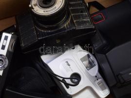 Vegyes fényképezőgép tétel főleg alkatrésznek utitárs,Sedic, Konica gépek