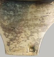 Ezüst (Ag) fűszerkínáló pár, csiszolt üveg betétekkel, jelzett, nettó 69g