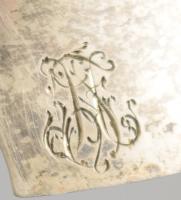 Ezüst (Ag) fűszerkínáló pár, csiszolt üveg betétekkel, jelzett, nettó 69g