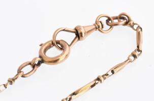 Arany (Au) 14K zabszemes óralánc, jelzett, h: 39 cm, nettó: 8,7 g