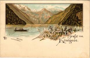 Königssee, Königssee vom Malerwinkel. O.Z.M. Art Nouveau, floral, litho (fl)