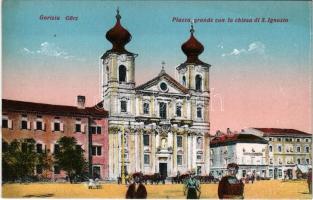 Gorizia, Görz, Gorica; Piazza grande con la chiesa di S. Ignazio / square, church