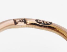 Arany (Au) 14K fülbevalópár, jelzett, 1,5×1,2 cm, nettó: 2,1 g