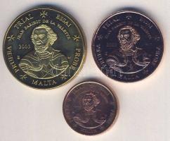 Málta 2003. 1c + 5c + 50c össz. 3 db próbaveret T:BU