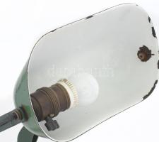 Zománc búrás asztali lámpa. Fém testtel 45 cm