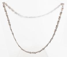 Ezüst(Ag) nefelejcsmintás nyaklánc, jelzett, h: 45 cm, nettó: 9,4 g