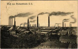 1914 Chorzów-Batory, Königshütte-Bismarck, Hajduki Wielkie, Bismarckhütte (Chorzów); steel mill, steel works, factory. Verlag A. Skowronek (b)