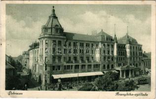 1927 Debrecen, Arany Bika szálloda, villamos (EK)