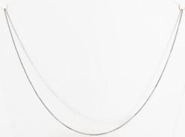 Ezüst(Ag) venezianer nyaklánc, jelzett, h: 50 cm, nettó: 1,7 g