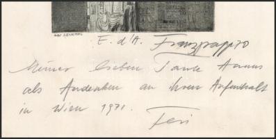 Franz Papp jelzéssel (Papp Ferenc?): Emlékmű (das Denkmal), 1970. Rézkarc, papír, művészpéldámy, aut...