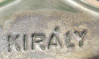 Király Károly: Kétágú mécsestartó. Jelzett, kis gyári mázhibával, m: 31 cm