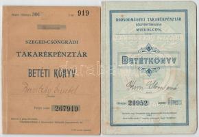 5db-os betétkönyv-tétel a Horthy- és a szocialista korszakból. Mindegyik részben kitöltve, használt ...