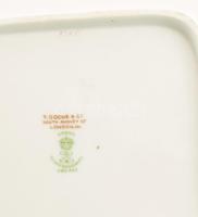 cca 1930 Thomas Goode & Co. Staffordshire paradicsommadár és rovarmintás kézzel festett kínálótá...