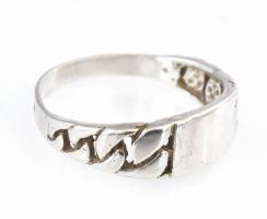 Ezüst(Ag) fonott, véshető gyűrű, jelzett, méret: 66, nettó: 4 g