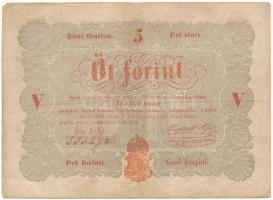 1848. 5Ft "Kossuth bankó" vörösesbarna nyomat T:F Adamo G109