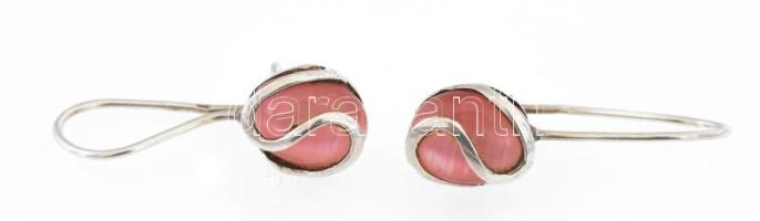 Ezüst(Ag) köves fülbevalópár, jelzett, 1,7×1,2 cm, bruttó: 2,5 g