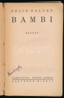 Felix Salten (Salzmann Zsigmond): Bambi. Ford.: Fenyő László. A kiválasztottak. (Bp., 1929), Pantheo...