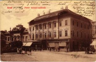 1907 Arad, Fehér Kereszt szálloda, Braun Gusztáv kávéháza, üzletek. W.L. 482. / hotel, cafe, shops (EK)