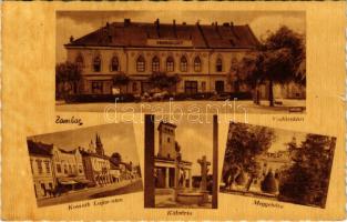 1943 Zombor, Sombor; Vadászkürt szálloda, Kossuth Lajos utca, Kálvária, Megyeháza / hotel, street, calvary, county hall (EK)