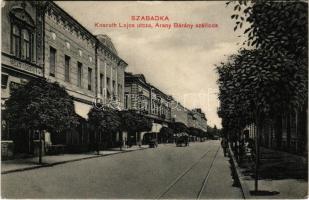 1912 Szabadka, Subotica; Kossuth Lajos utca, Arany Bárány szálloda / street, hotel (ázott / wet damage)