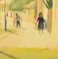 Réti Zoltán (1923-2018): Utcarészlet (Balassagyarmat?), 1958. Akvarell, papír, jelezve jobbra lent, ...