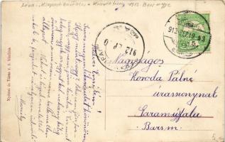 1912 Léva, Levice; Kossuth tér, Láng Központi Kávéháza, Kovács Sándor, Borcsányi Gyula és Szilárd Jó...