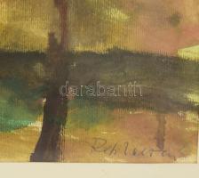 Réti Zoltán (1923-2018): Érsekvadkerti utcarészlet. Akvarell, papír, jelezve jobbra lent, üvegezett ...