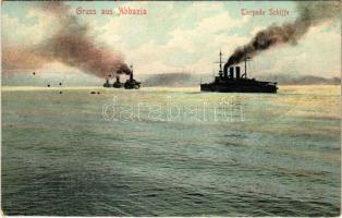 1910 Abbazia, Opatija; K.u.K. Kriegsmarine Torpedo Schiffe / Osztrák-Magyar Haditengerészet torpedónaszádjai / Austro-Hungarian Navy torpedo boats (EK)