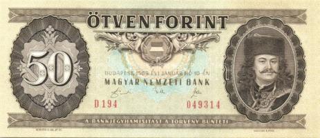 1989. 50Ft (3x) egymásutáni sorszámmal T:I