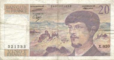 Franciaország 1939.10.5. 10Fr (2x) + 1987. 20Fr + 1997. 20Fr össz. 4 db T:III